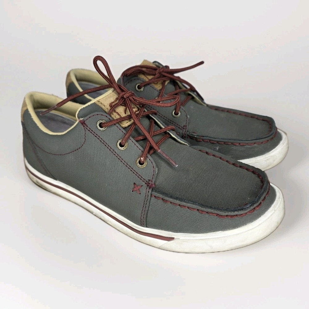 Twisted X Women's 9 M Dura TWX GRAY LEATHER Casual Shoes Driving Moc Toe Western